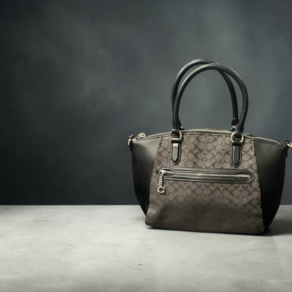 Coach signature jacquard Elise satchel Black And Gray